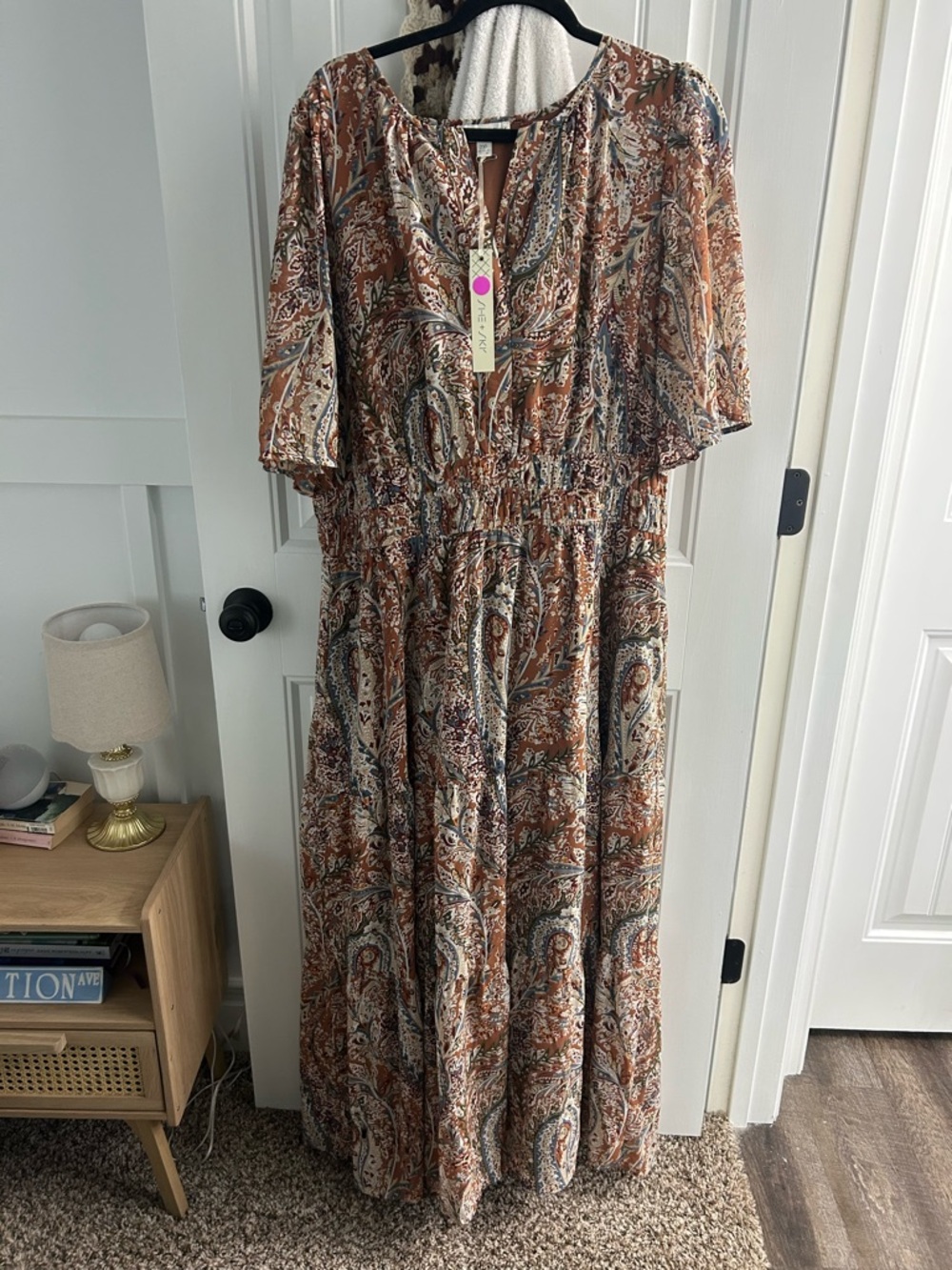 She + Sky Brown Paisley Maxi Dress